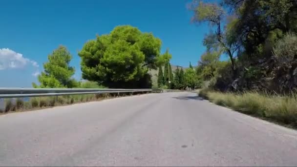 Road Drijvende Eiland Aan Kust Rijden Dag — Stockvideo