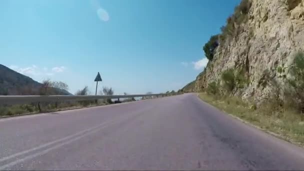 Estrada Condução Ilha Beira Mar Passeio Carro Dia — Vídeo de Stock