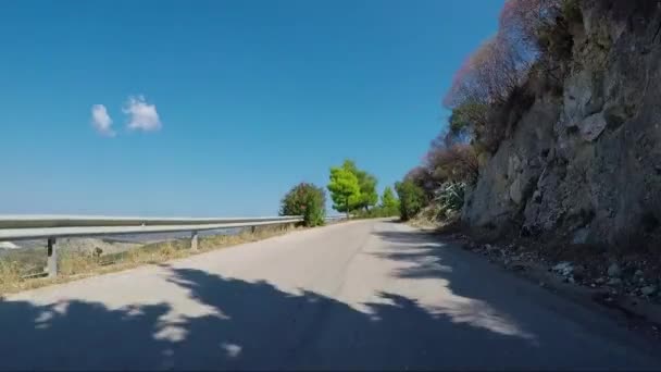 Estrada Condução Ilha Beira Mar Passeio Carro Dia — Vídeo de Stock