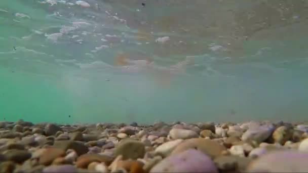 Altında Dalga Deniz Kaya — Stok video