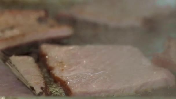 Smoked Sirloin Grilled Professional Grill — Stock Video