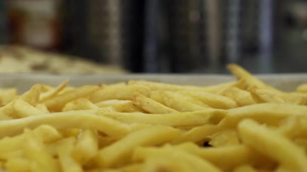 Pommes Frites Varm Från Ugnen Rökning — Stockvideo