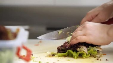 marul mutfak Şef kesme hazırlanması 