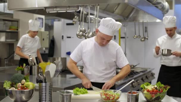 Stoppen Baan Aan Chef Kok Keuken Koken — Stockvideo