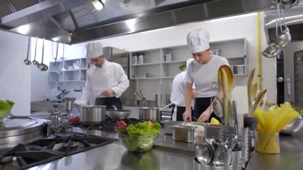 Kockar Matlagning Kock Försöker Soppa — Stockvideo