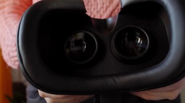 sanal gerçeklik gözlükleri ayarlama yakın çekim 