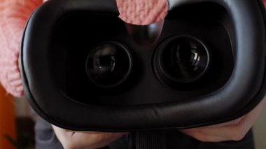 sanal gerçeklik gözlükleri ayarlama yakın çekim 