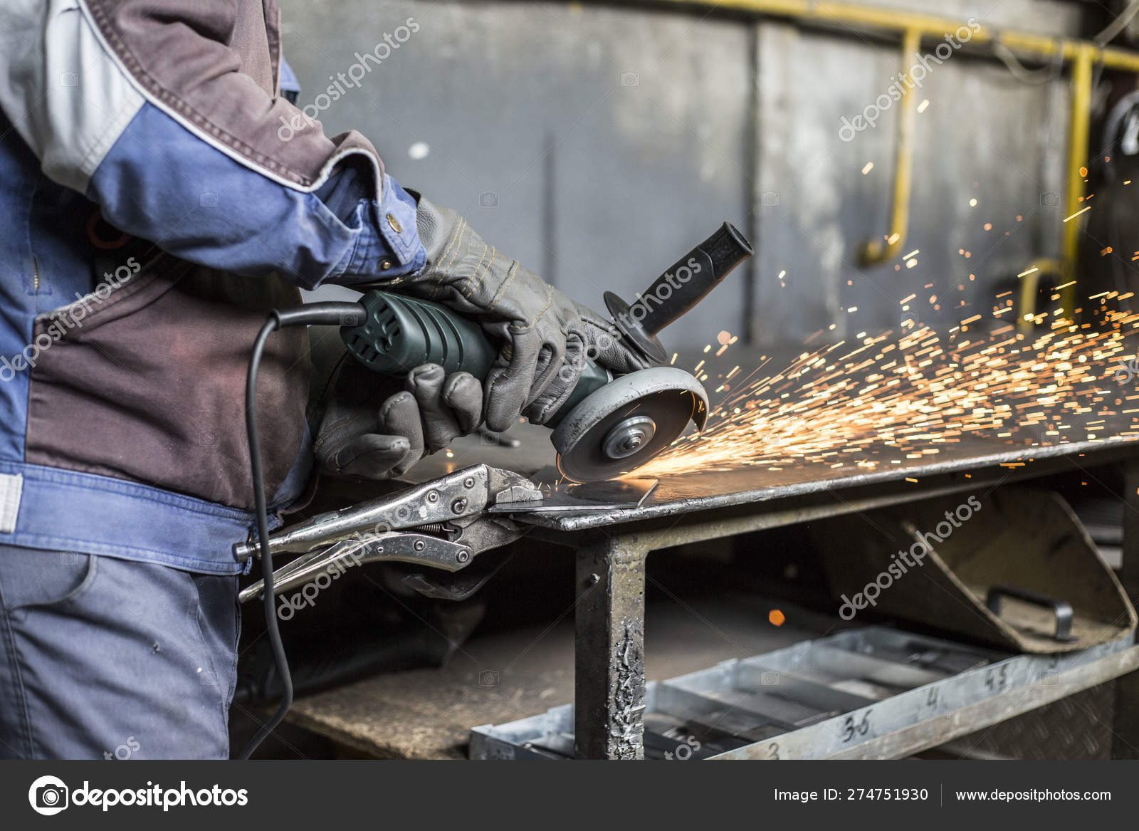 Grinding of materials in metallurgy Stock Photo by ©MexChriss