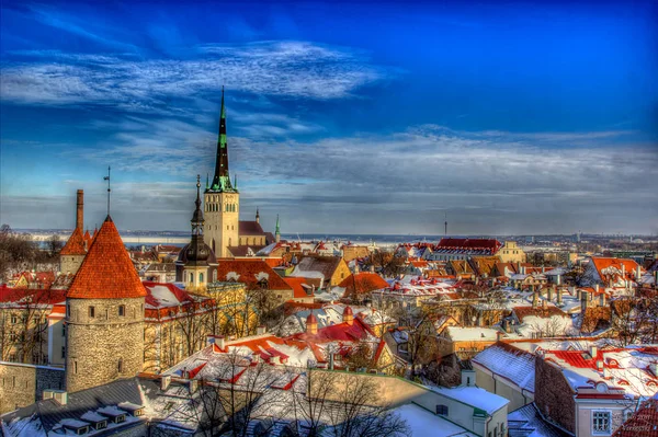 Tallinn Panorama Vista Fondo — Foto de Stock