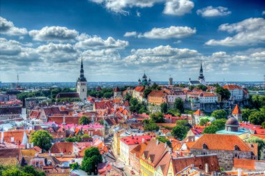 Eski Tallinn arka plan görünümü