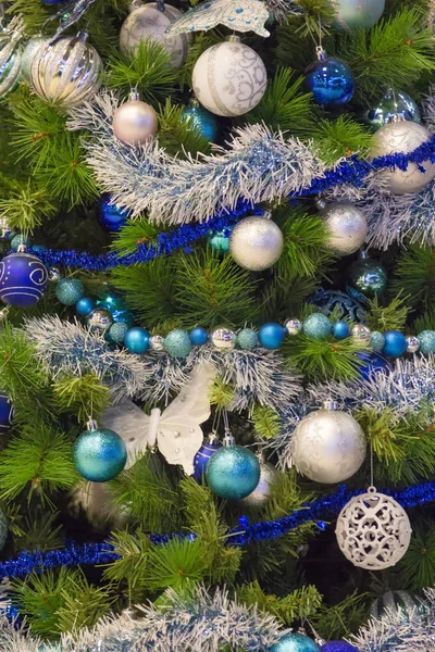 Χριστουγεννιάτικο Δέντρο Μπλε Διακόσμηση — Φωτογραφία Αρχείου