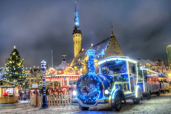 Tallin Ayuntamiento Tren Navidad — Foto de Stock