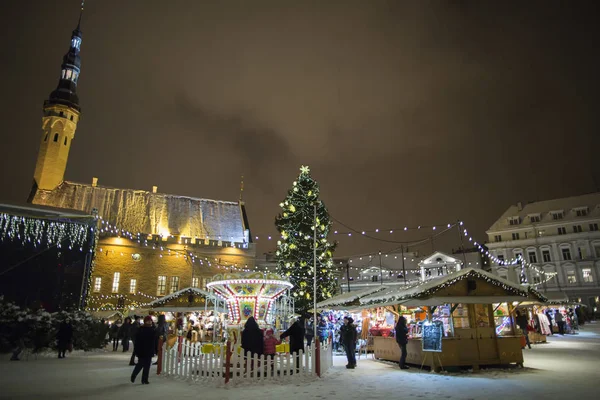 Mercado Navidad Tallinn Square — Foto de Stock
