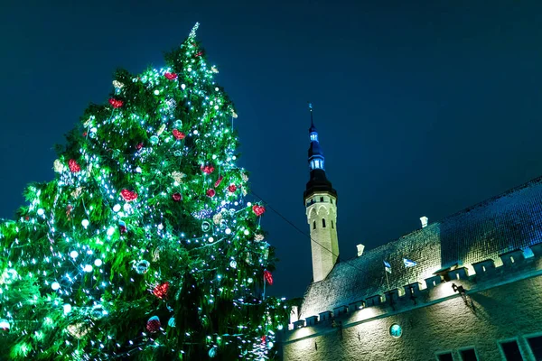 Navidad Raekoja Plats Tallin — Foto de Stock