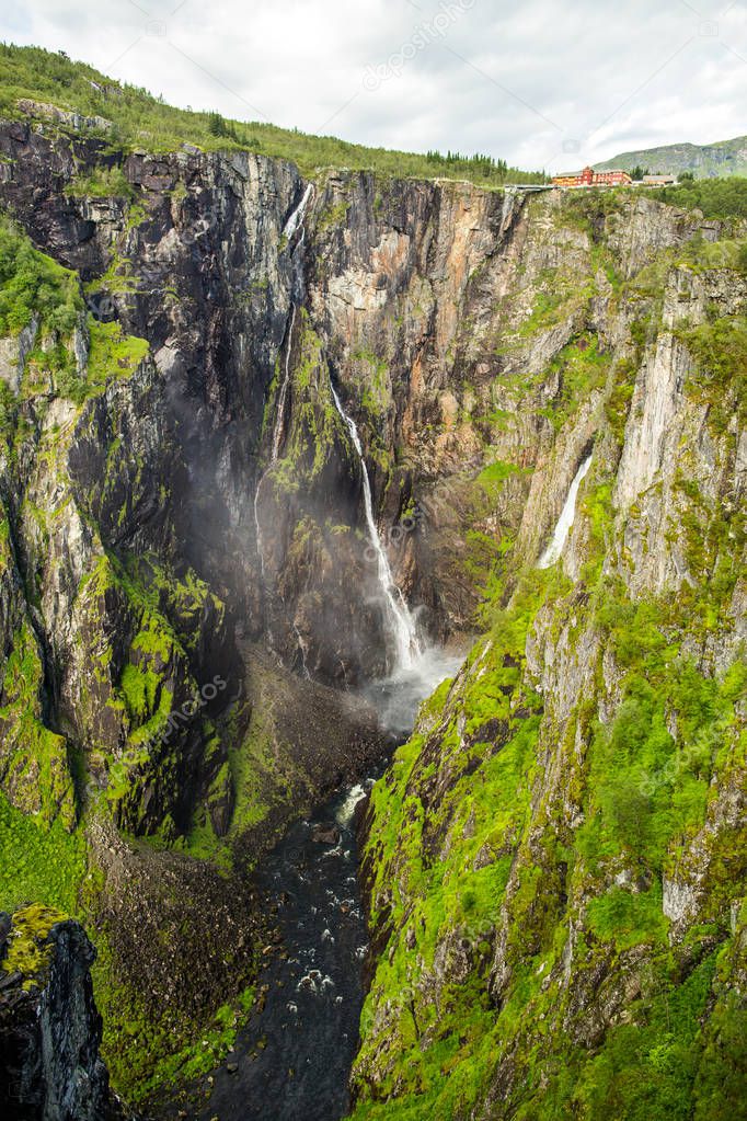 Waterfall Voringfossen in Norway