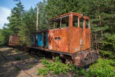 Eski paslı tren Isalnd Naissaar, Estonya