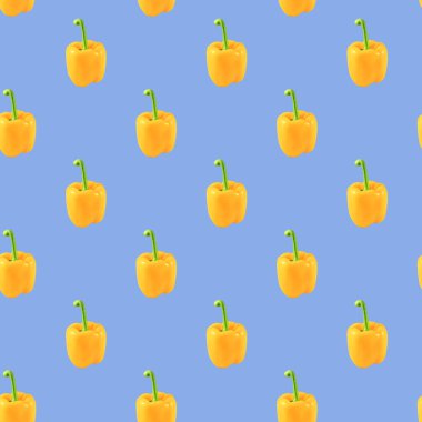 Mavi arkaplanda çirkin sarı kareli bibersiz desen