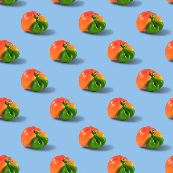 Ugly Pepe Arancione Senza Soluzione Continuità Modello Peperoni Uno Sfondo — Foto Stock