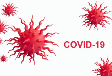 Covid-19 beyaz soyut arka plan. Tehlikeli Coronavirus dağıtım modeli. Salgın COVID 19. Kapatın. Boşluğu kopyala