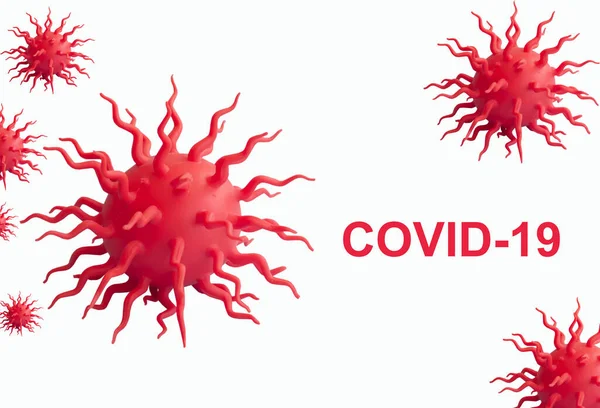 Covid-19 white abstract background. Dangerous Coronavirus distribution model. Pandemic COVID-19. Close up. Copy space — Stock Photo, Image