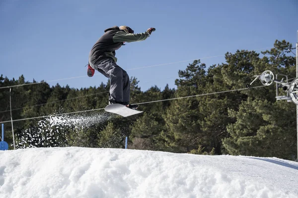 Snowboarder Snow Jump Freeride — Foto de Stock