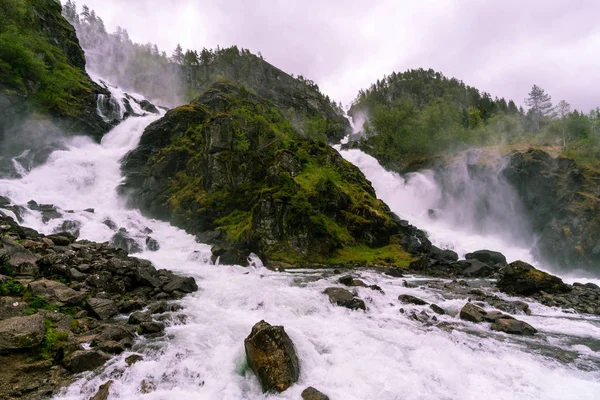 Водоспад Латефоссен Норвезький Ландшафт — стокове фото
