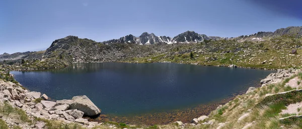 Piękna Panorama Trasie Pessons Dels Llac Pirenejach Andory — Zdjęcie stockowe