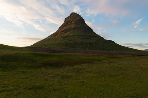 Zonsondergang Kirkjufell Berg Ijsland — Stockfoto