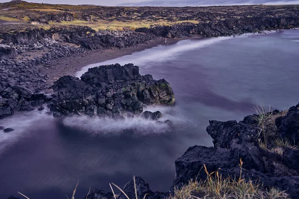 Вид Західне Узбережжя Ісландії Під Час Тривалого Перебування — стокове фото