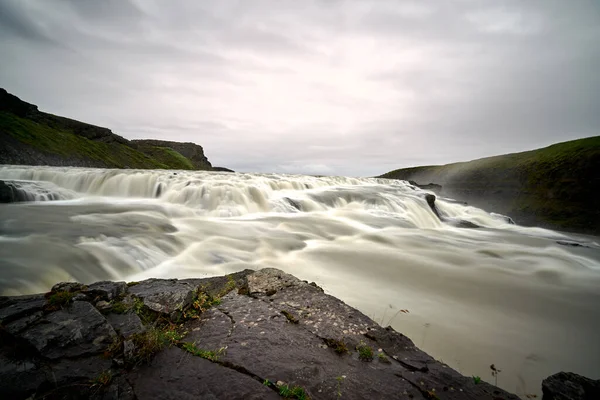 Hermoso Paisaje Cascada Gullfoss Que Pertenece Círculo Dorado Iceland —  Fotos de Stock