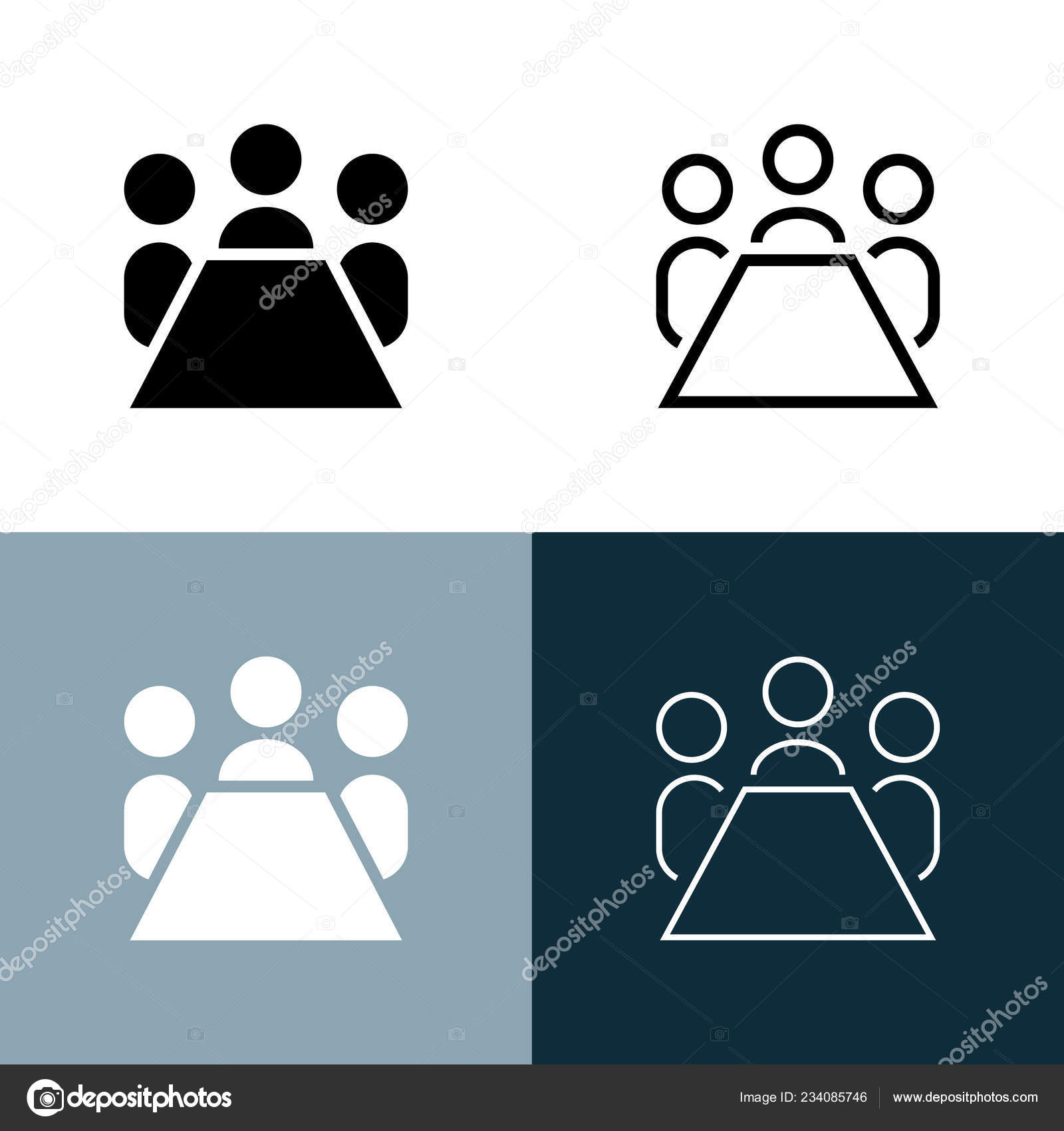 Boardroom Icon Set Vector Illustration Stock Vector Image by ©popicon