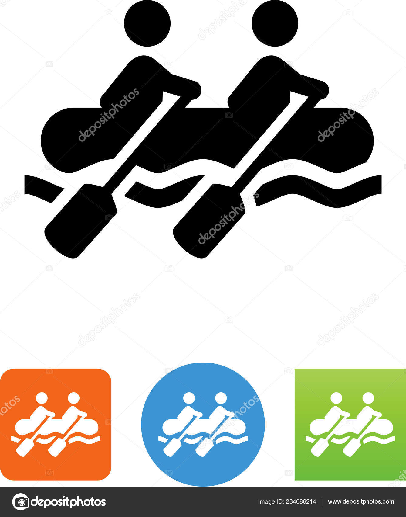 White Water Rafting Vector Icon Stock Vector Image by ©popicon 234086214
