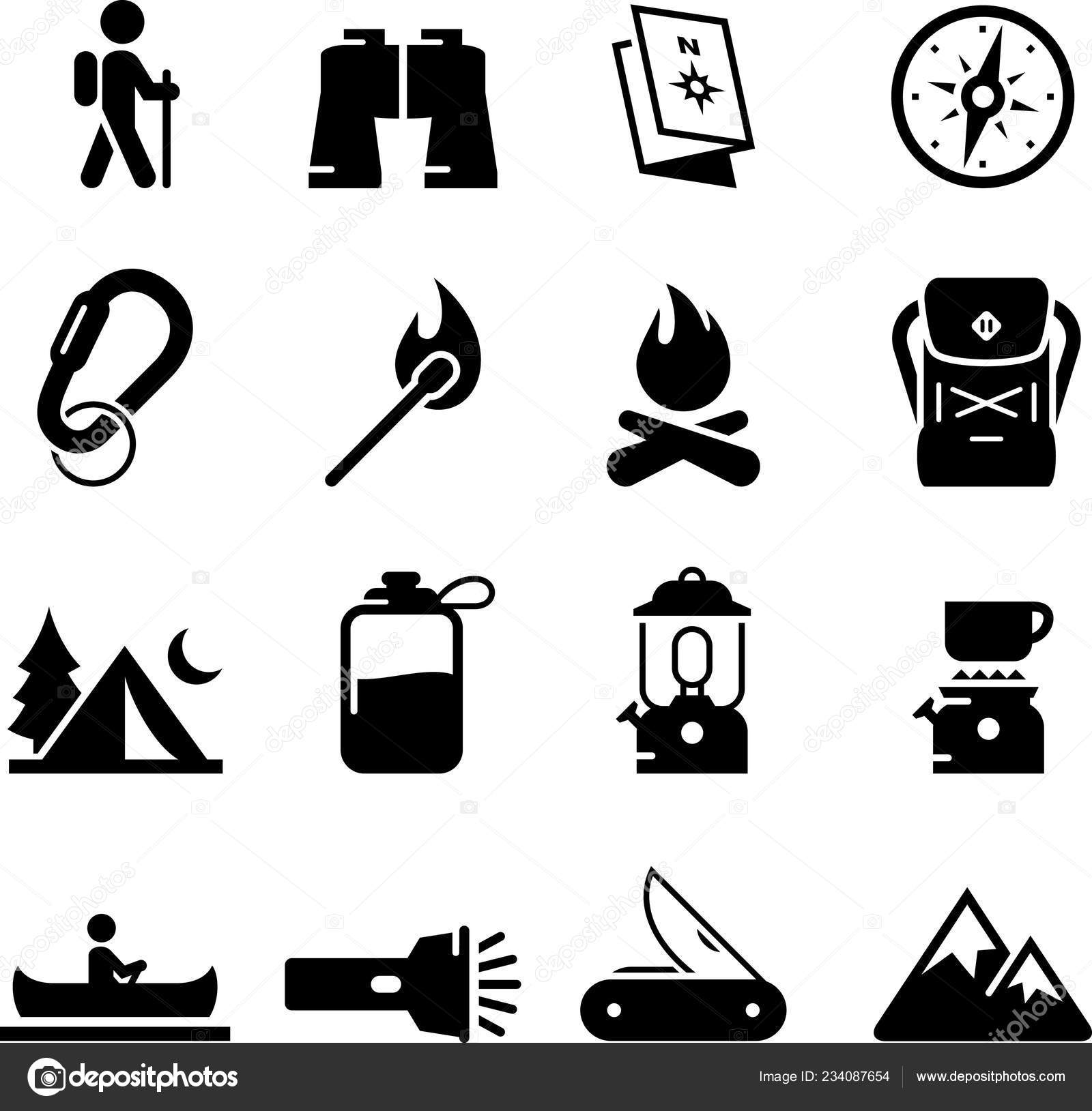 Camping Outdoor Recreation Vector Icons Vector Image By C Popicon Vector Stock Camping Outdoor Recreation Vector Icons Vector Image By C Popicon Vector Stock