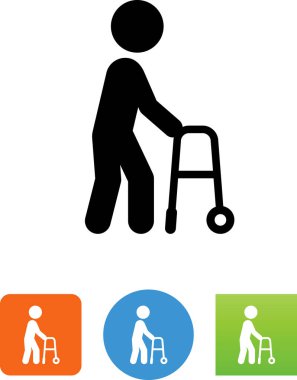 Erkek kıdemli vatandaş Walker simgesiyle