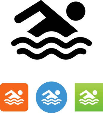 Yüzme kişi / Pool vektör simgesi