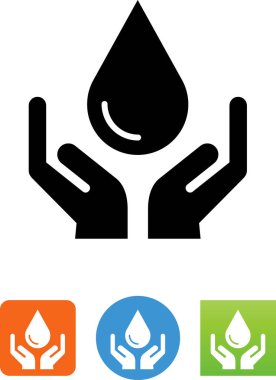 Koruma eller su damla vektör simgesi