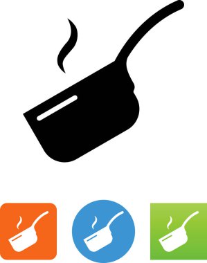 Mutfak pot ile buhar vektör simgesi