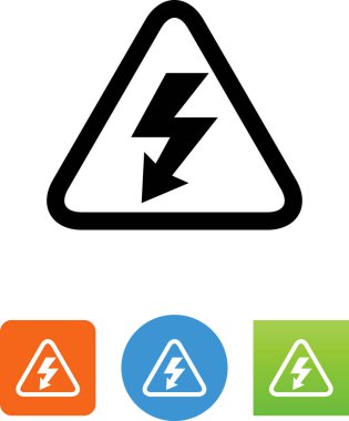 Elektrik uyarı simgesi. Video, mobil uygulamalar, Web siteleri ve yazdırma projeleri için vektör simgeler