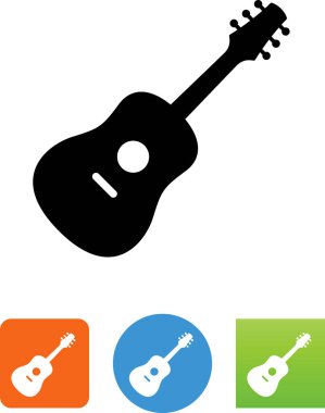 Akustik gitar vektör simgesi