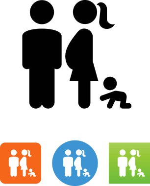 Anne Bebek ve hamile mothe vektör simgesi