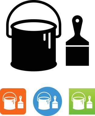 Boya ve fırça simge vektör