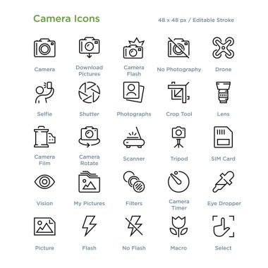 Camera Filters vector icons clipart