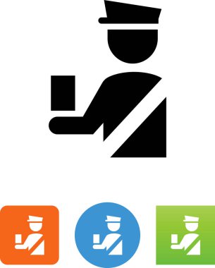 Bir belge vektör simgesi kontrol güvenlik görevlisi