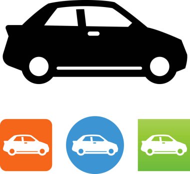 Bir sedan vektör simgesi yan görünüm