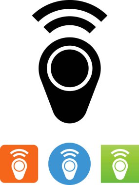 Radyo frekans kimlik belirleme (RFID) anahtar fob düğme sembolü ile. Video, mobil uygulamalar, Web siteleri ve yazdırma projeleri için vektör simgeler.
