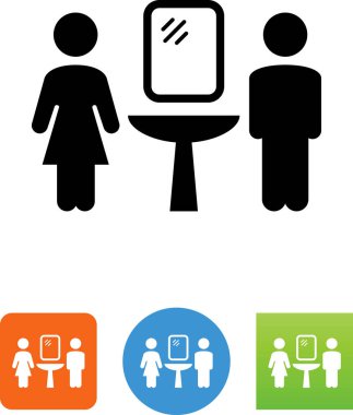 Erkek ve kadın banyo vektör simgesi