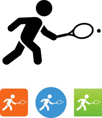 Bir tenis topu vektör simgesi isabet kişi