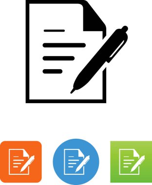 belge ile kalem vektör simgesi