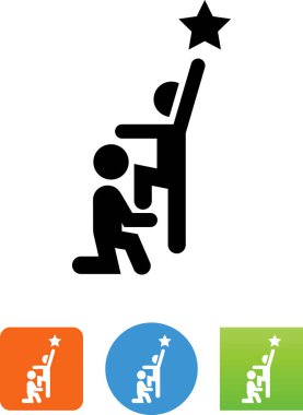 Bir vektör yıldız simgesi için başka bir ulaşmak yardımcı kişi