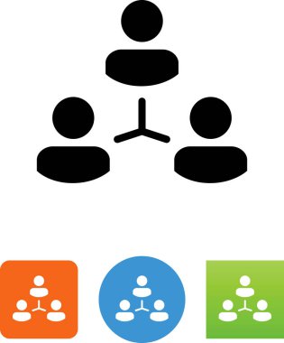 Üç kişi bir ağ vektör simgesi bağlı